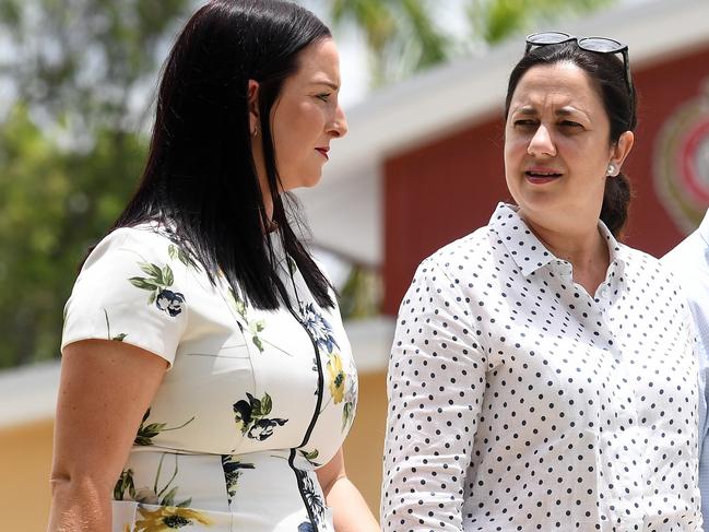 Premier Annastacia Palaszczuk (right) with Member for Keppel Brittany Lauga in happier times