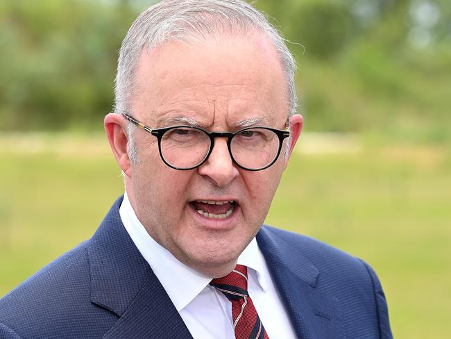 Anthony Albanese refused twice in the past week to defend his own regulation allowing woke councils to ban citizenship ceremonies on Australia Day. Picture: John Gass