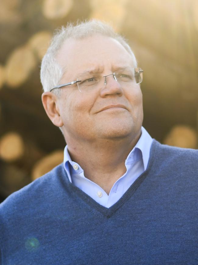 Scott Morrison at the Allied Natural Wood Exports woodchip mill near Eden on Tuesday.