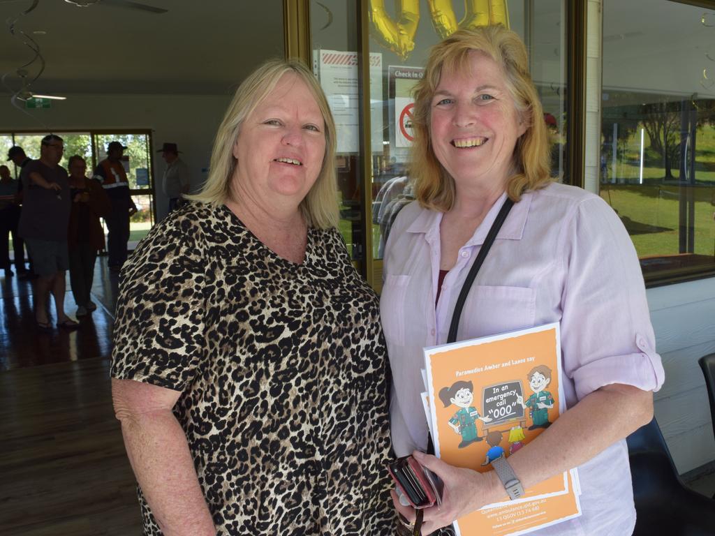 Donna Mahady and Lorrae Johnson at the 100 year celebration of the Springsure Ambulance Station at the Springsure Golf Club on Saturday, May 22. There were historical displays, a vehicle line up, children's activities and more.