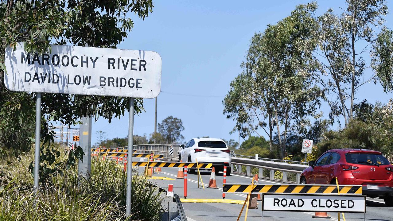 The David Low Bridge, better known as the Bli Bli bridge, has been closed to westbound traffic since October 9. Picture: Patrick Woods.