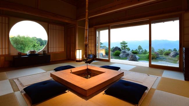 Tatami room at Sasayuri-ann in Nara, Japan.