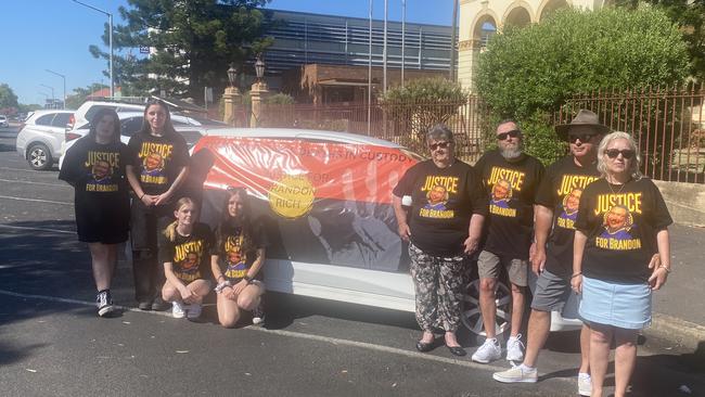 Brandon Rich's family in front of Dubbo Court House. Photo: Tijana Birdjan