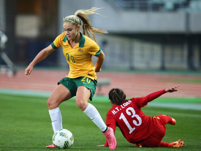 Carpenter was integral in Australia’s undefeated run in the Olympics qualifying tournament in March. Picture: Koji Watanabe/Getty Images