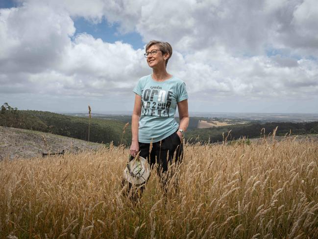 07-01-2024 Breast cancer survivor Lucy Quarterman on her property in Deans Marsh ahead of her 18th Lorne Pier to Pub swim. Picture: Brad Fleet