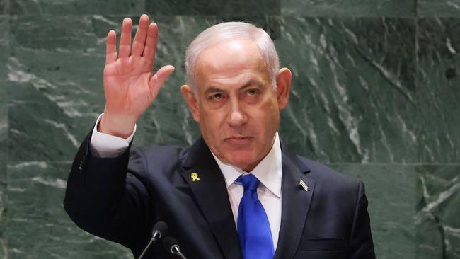 Israeli Prime Minister Benjamin Netanyahu at the United Nations. Picture: AFP.