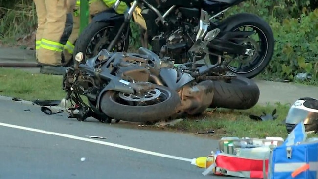 The scene of the crash at Viola Place. Picture: 7NEWS