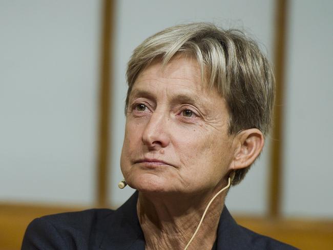 BERLIN, GERMANY - SEPTEMBER 15:  Judith Butler poses for a photo at the Jewish Museum on September 15, 2012 in Berlin, Germany. Butler is a philosopher and professor awarded the Theodor W. Adorno Award this year. (Photo by Target Presse Agentur Gmbh/Getty Images)