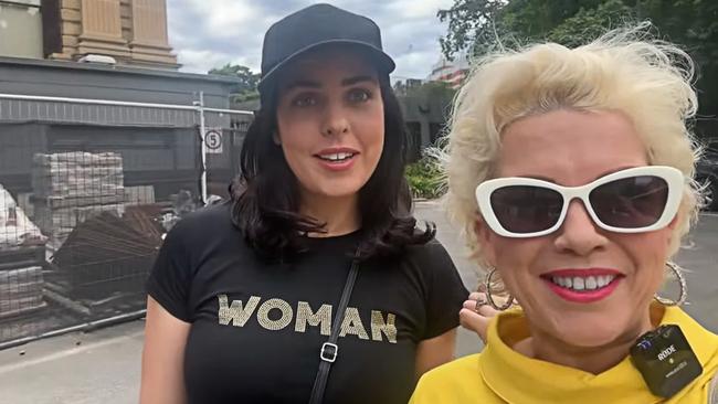 Victorian MP Moira Deeming (left) with UK far right activist Kellie-Jay Keen. Picture: YouTube