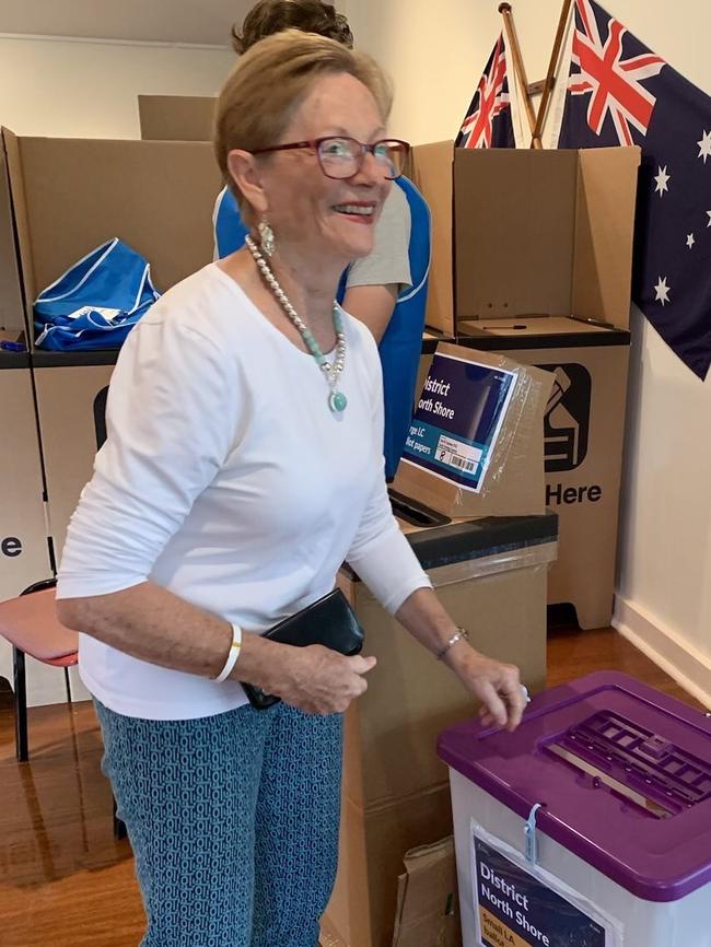 Helen Conway votes in North Sydney.