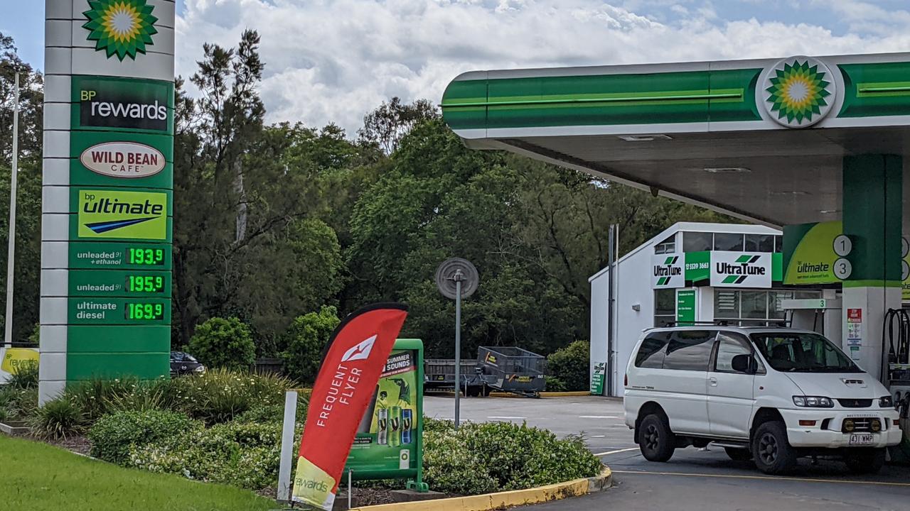 Petrol prices on display at a BP servo in Ashmore, Brisbane on November 18, 2021. Picture: Keith Woods