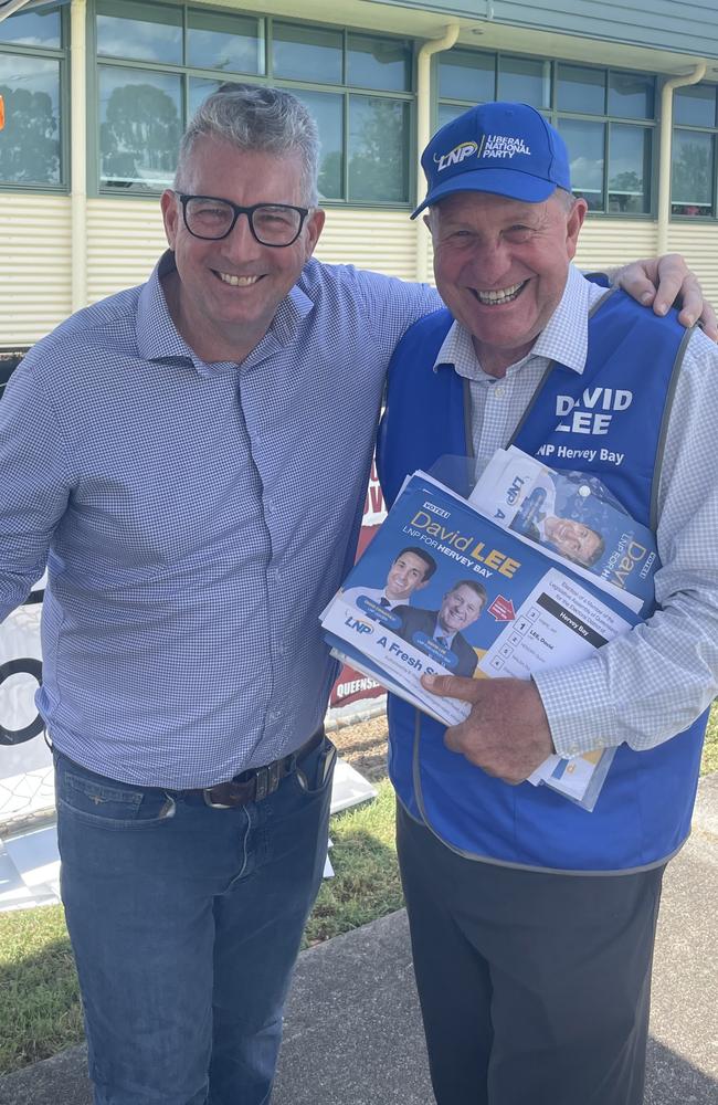 New Hervey Bay LNP MP David Lee with Keith Pitt in the lead-up to the 2024 state election.