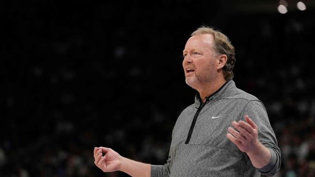 MILWAUKEE, WISCONSIN – APRIL 19: Head coach Mike Budenholzer of the Milwaukee Bucks reacts after a call during the second half of Game Two of the Eastern Conference First Round Playoffs against the Miami Heat at Fiserv Forum on April 19, 2023 in Milwaukee, Wisconsin. NOTE TO USER: User expressly acknowledges and agrees that, by downloading and or using this photograph, user is consenting to the terms and conditions of the Getty Images License Agreement. Patrick McDermott/Getty Images/AFP (Photo by Patrick McDermott / GETTY IMAGES NORTH AMERICA / Getty Images via AFP)