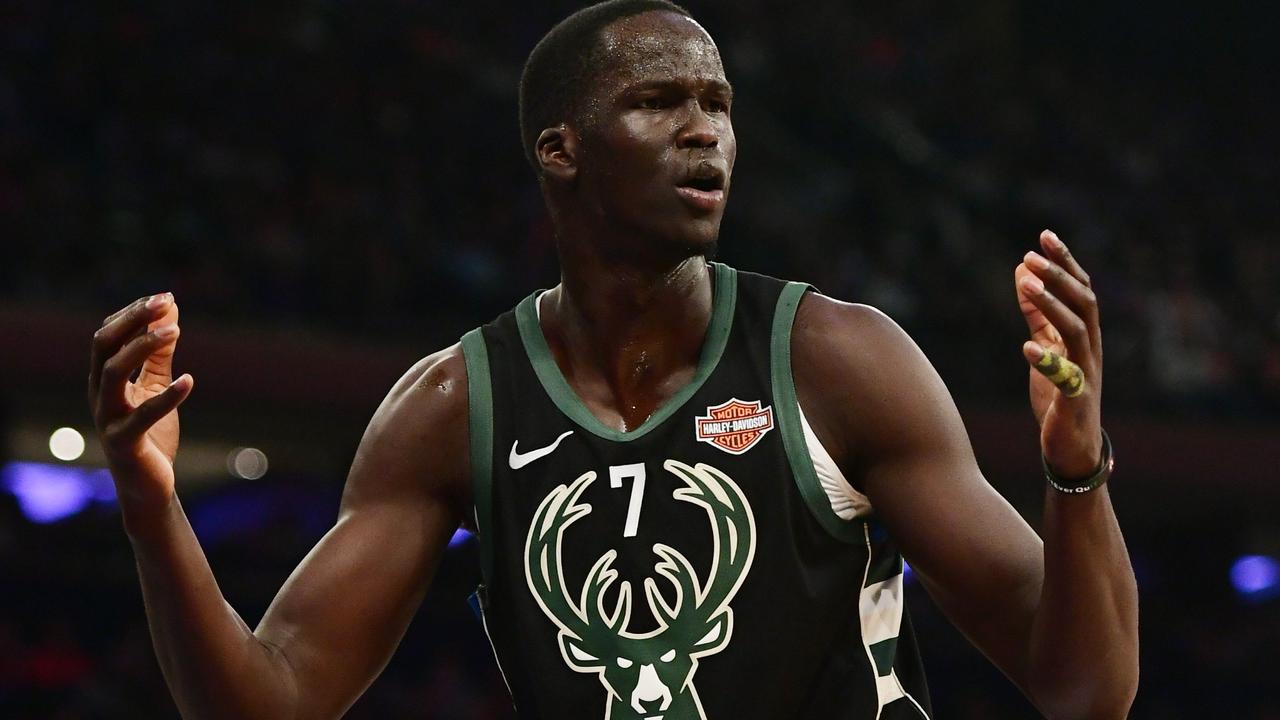 Former NBA and Boomers forward Thon Maker has emerged as a sought-after free agency target. Picture: Getty Images/AFP