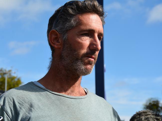 Aaron Cockman, the father of four children killed by their grandfather, addresses the media in Margaret River, WA. Picture: AAP Image/By Rebecca Le May