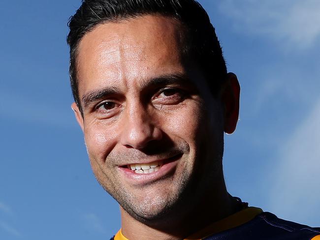 AFL - INDIGENOUS ROUND - Former Adelaide Crows star player Andrew McLeod with the jumper he has personally designed for the current Adelaide players to wear for Indigenous Round. PIC SARAH REED.