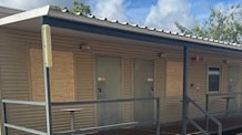 About 670 windows were reportedly smashed at the Howard Springs facility as it housed flood evacuees from Kalkarindji, Pigeon Hole and Daguragu. Picture: Supplied