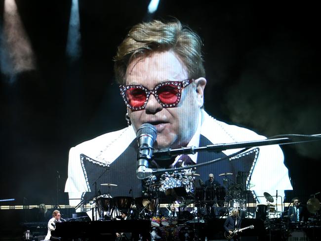 Elton John performs at Bankwest Stadium in Parramatta. Picture: Damian Shaw