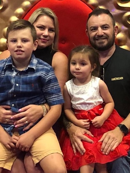 Tom Giordimaina, 50, with his wife Vanessa, son Lukas, 12 and daughter Kayla, 7. Picture: Supplied