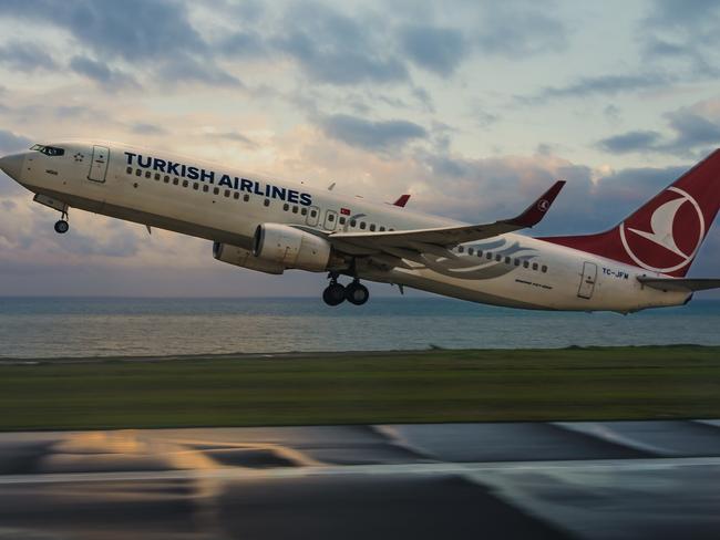 An Airbus A321neo aircraft operated by Turkish Airlines in Milan Malpensa airport.