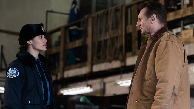 Emmy Rossum and Liam Neeson in Cold Pursuit