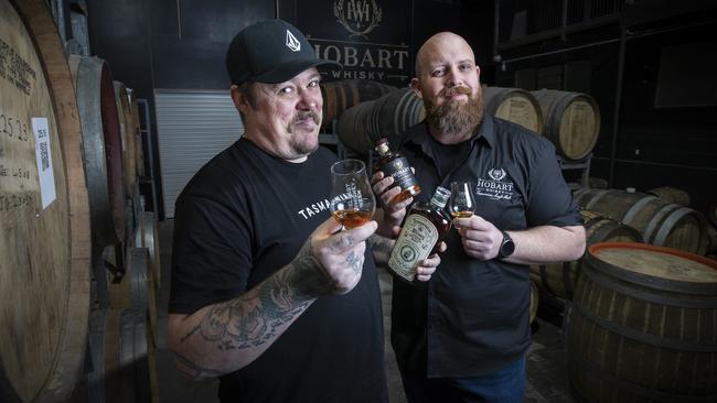 Belfast Whisky Week, Transportation Whiskey John Halton, and Hobart Whisky John Jarvis at Hobart Whisky. Picture: Chris Kidd