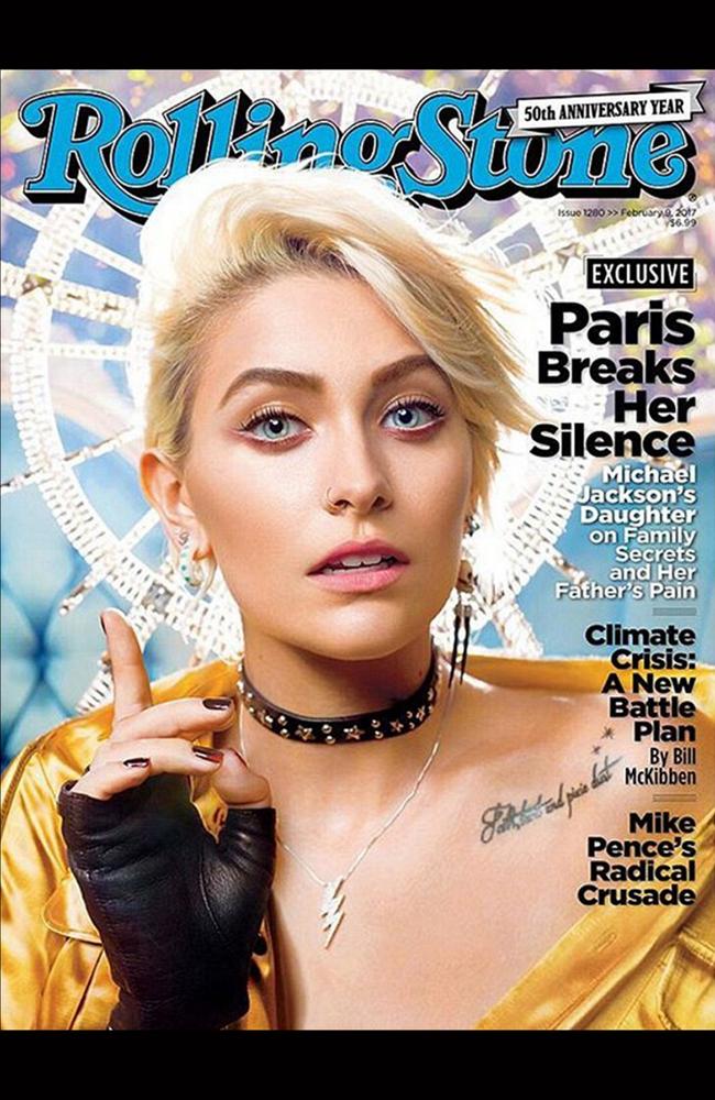 Paris Jackson on the cover of Rolling Stone’s February 2017 edition. Picture: Rolling Stone