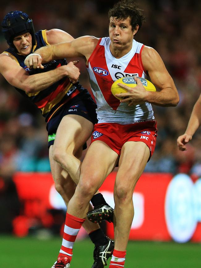 Kurt Tippett didn’t face Adelaide as a Swan until 2015 after leaving at the end of 2012. Picture: Toby Zerna