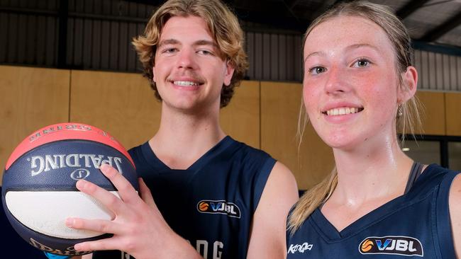 Zac McInnes (left) back in 2022 in his basketball days. Picture: Mark Wilson