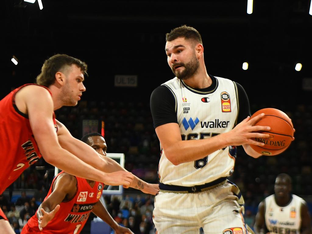 Adelaide big man Isaac Humphries has shown his ability when full fit. Photo: Steve Bell/Getty Images.