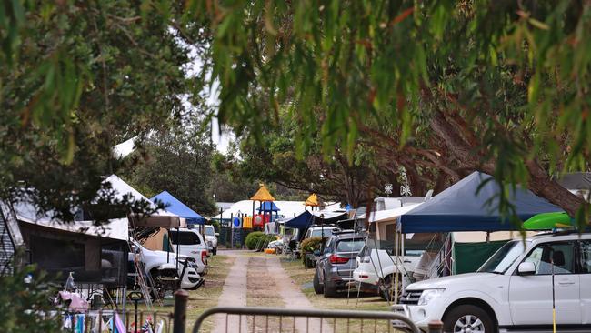 Pambula Beach Caravan Park on December 31 last year before. About 30,000 Victorians travel each summer to towns along the south coast Picture: Angi High