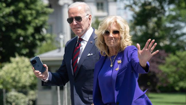 Joe Biden and Jill Biden at the White House on Monday. Picture: AFP