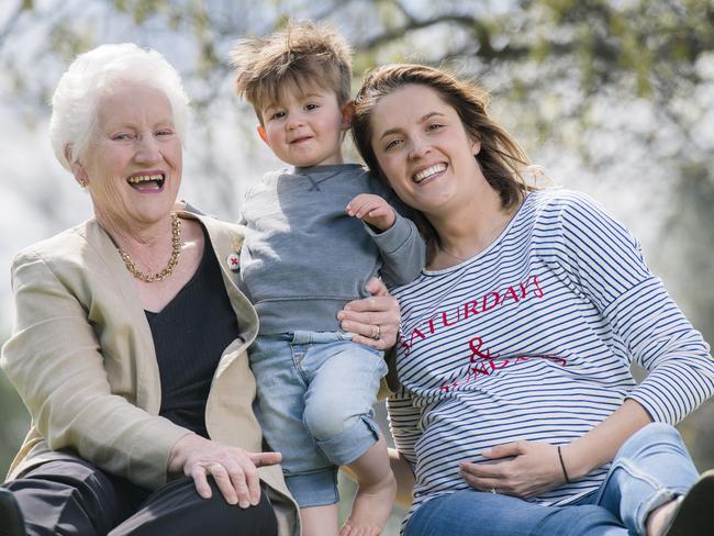 Pauline Smit with Steph Hegerty and son Harvey. Picture: Jason Edwards