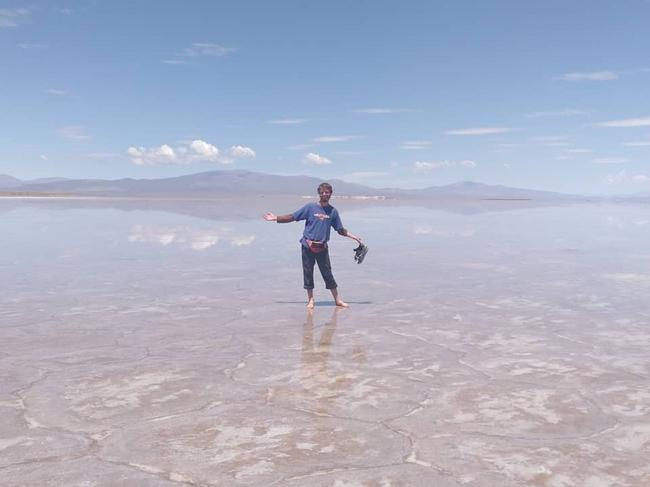 Max Quick in Salines Grandes, the Argentine salt flats Picture: Supplied