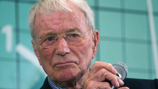 Scott Carpenter, pictured last year answering questions about his experience in space, has died at the age of 88. Picture: AP