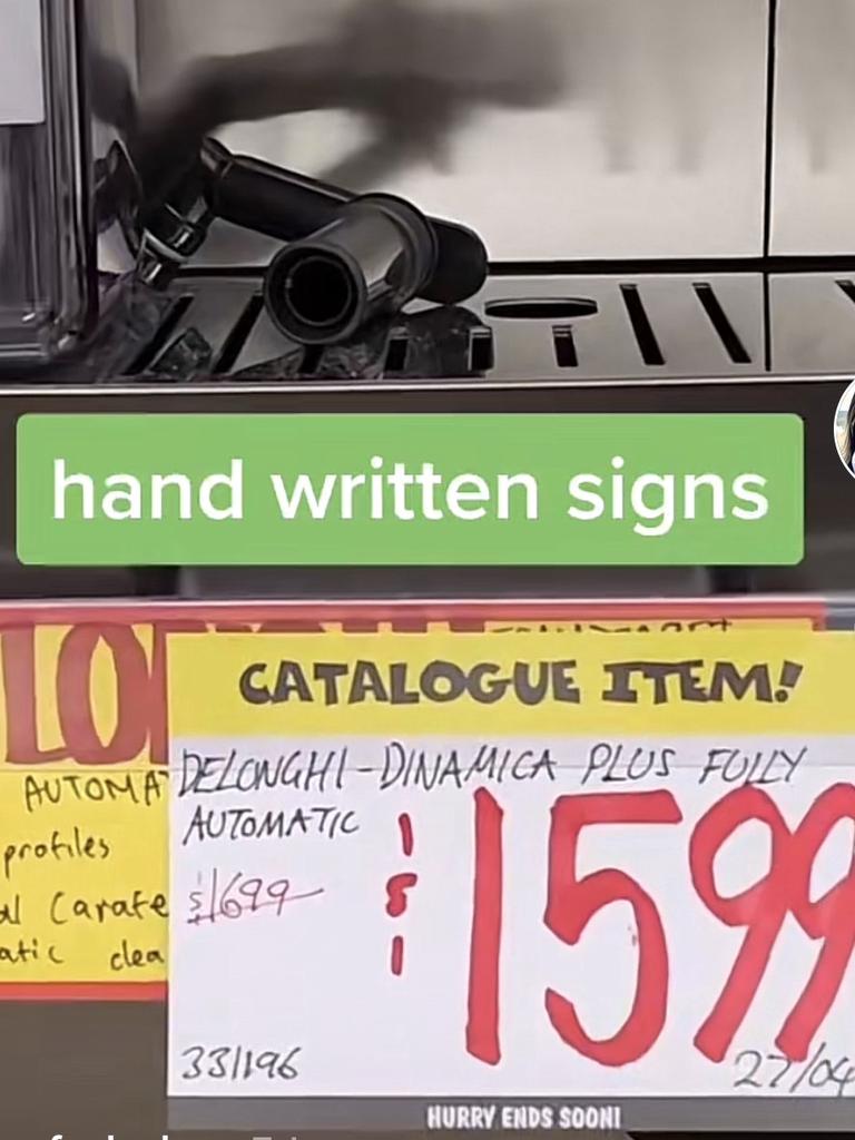 Mason and Mai said the handwritten signs make the store feel like a wholesale warehouse. Picture: TikTok / @savingforboba