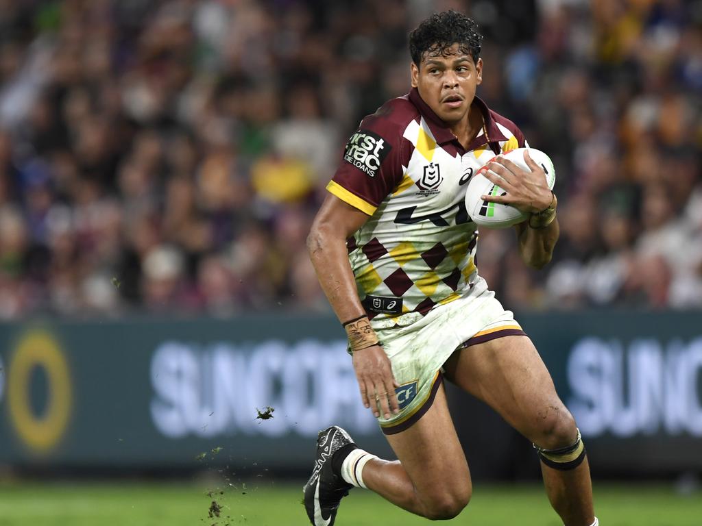 Brisbane Broncos star Selwyn Cobbo against Manly at Magic Round. Picture: NRL Photos