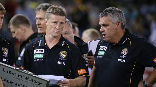 Damien Hardwick and Mark Williams. Picture: Colleen Petch
