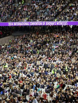 Crowds at Etihad Stadium rivalled that of sporting events. Picture: Hamish Blair
