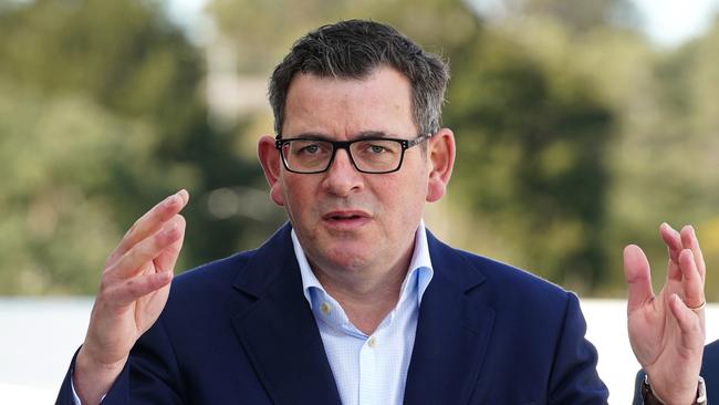 Victorian Premier Daniel Andrews hit back at assertions that he was avoiding talking about the report. Picture NCA NewsWire / Luis Enrique Ascui