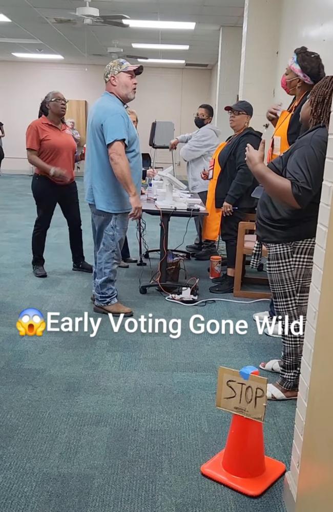 A fight erupted at a South Carolina polling station after a man was told to remove his 'Let’s Go Brandon' hat. Picture: Instagram