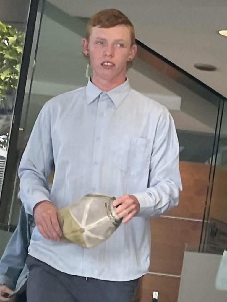 Ty Beckhouse leaves Toowoomba Courthouse after being sentenced for assault and wilful damage offences.