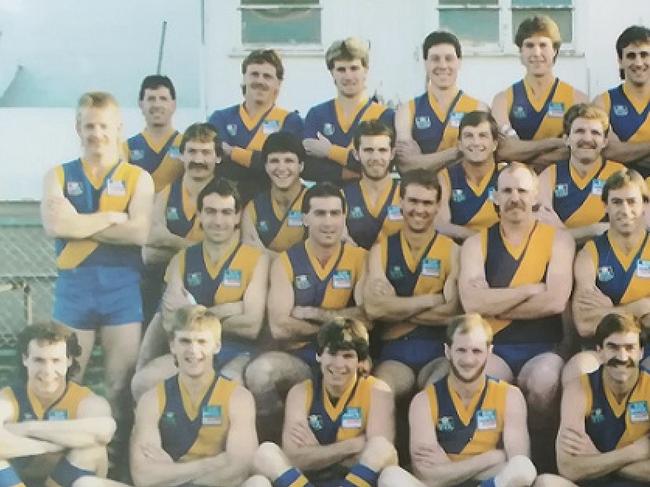 Ron James (front row, third from left) in Willy's 1986 premiership team.