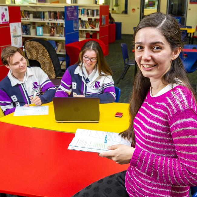 At Bayside State College in Brisbane, teachers have been giving up their time after school to help tutor students. Picture: Richard Walker