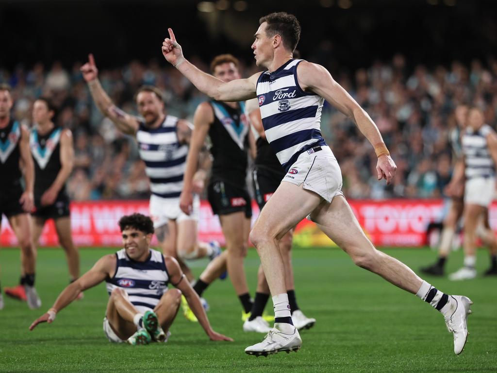 Jeremy Cameron and the Cats blew the Power off the park. Picture: James Elsby/AFL Photos