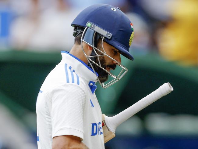 NCA. MELBOURNE, AUSTRALIA. 27th December 2024.  Day 2 of the Boxing Day Test match at the MCG .  Virat Kohli after being dismissed     .  Picture: Michael Klein