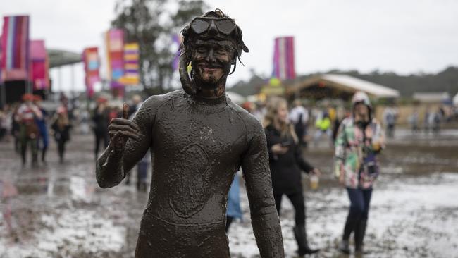 A snorkeler is seen during Splendour in the Grass 2022 at North Byron Parklands on July 22, 2022 in Byron Bay, Australia. Picture: Getty Images