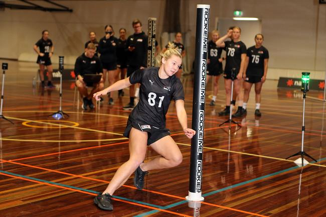 Bella Smith at the AFLW draft combine for Queensland players, held at Runaway Bay Indoor Sports Centre. Picture: Richard Gosling.