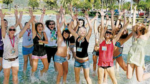 The Airlie Beach Lagoon will be central to Schoolies fun again this year as more than 2500 school leavers from across the Mackay region get together to celebrate the end of 12 years of schooling. Picture: WHITSUNDAY TIMES