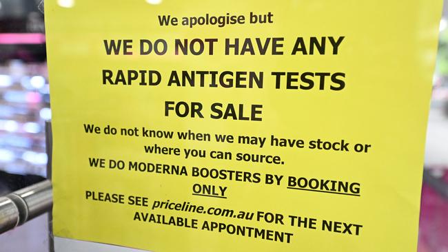 The exclusive distributor of saliva rapid antigen tests in Australia has rubbished claims stock is being “seized” by the federal government. Picture: NCA NewsWire / Dan Peled